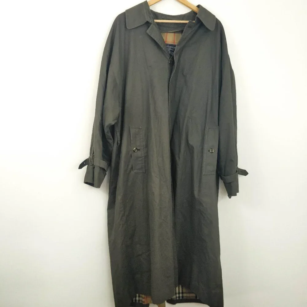 Vintage Burberry Olive Nova Check Coat with Liner